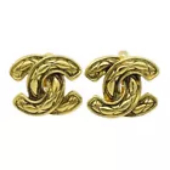 Chanel CC Earrings Clip-On Gold - Picture 2 of 15